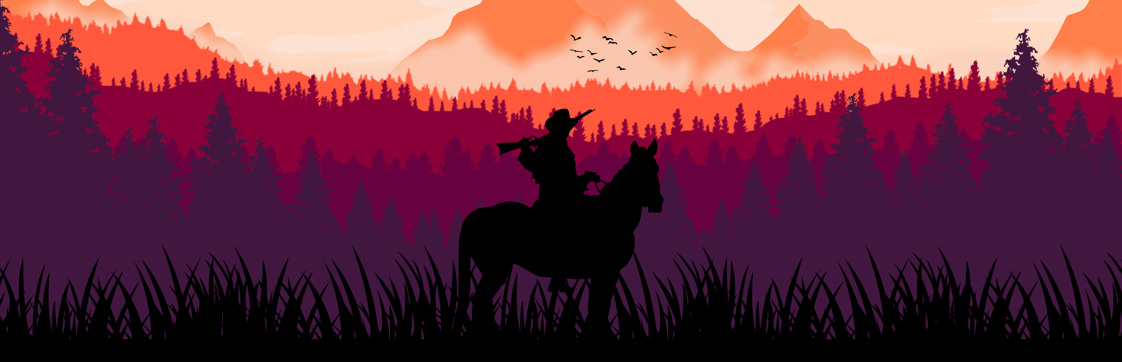 Red Dead Redemption 2 minimalistic wallpaper