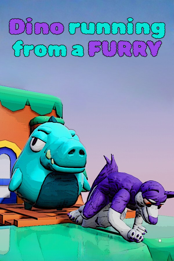 Dino running from a FURRY: GAMESFORFARM